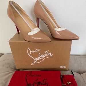 Christian Louboutin Pigalle 100 Patent in Nude 39